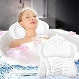 Badewannenkissen, Badekissen für Badewanne, Kissen Badewanne, Bathtub Pillow mit 4D-Air-Mesh-Technologie Ergonomisches Luxus Wannenkissen mit 6 leistungsstarken Saugnäpfen für Home Spa und Badewannen