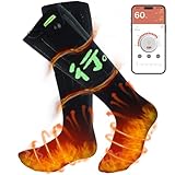 Beheizte Socken, Elektrische Heizsocken Damen Herren, Wiederaufladbare Beheizbare Socken mit 4 Temp modi, APP-Steuerung Thermosocken Fußwärmer Socken für Outdoor-Wandern/Skifahren/Camping/Angeln