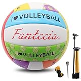 Fantecia Größe 5 Volleyball mit Pumpe, Wasserdichter Solf Beach Volleyball für Indoor Outdoor Match Spiele