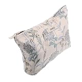 NIYANGLE Reise Kosmetiktasche mit Blumenmuster Geräumige Make up Toilettenartikel Aufbewahrungstasche für Damen Tragbarer Organizer mit Sicherem Reißverschluss Vielseitig für Unterwegs und
