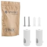 smartect Aluminium Wand- und Deckenpins zum Fixieren von Textilkabeln [2 Stück, Weiß] Deckenbefestigung mit Schrauben und Dübeln, Affenschaukel Aufputz-Kabelhalter für eigenes DIY Projekt