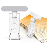 TechRise Leselampe Buch Klemme, Wiederaufladbare Buchlampe mit 12 LEDs, USB C leselicht Buchlampe, LED Buch lampe mit 6 Farbtemperatur Modi & 5 Dimmbare Helligkeiten, Augenschonende Leselicht