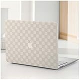 BYCeKe Kompatibel mit MacBook Pro 13 Zoll Hülle M2 2024,2023, 2022-2016 A2338 M1 A2251 A2289 A2159 A1989 A1708 A1706,Kariert Texturiertes Leder Hartschalengehäuse & Tastatur Abdeckung,Kariert