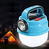 Portable Outdoor Camping Light, 2 in 1 LED Campinglampe Solar, Wiederaufladbare Camping Laterne mit Taschenlampe, Wasserdicht LED Zeltlampe mit 3 Lichtmodi, Tragbare Outdoor Licht für Camping (Blau)