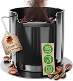 Homeffect Abklopfbehälter mit verbesserter Handhabung - Made in Germany - Abschlagbehälter für Siebträger-Maschinen - Knock Box, Schwarz - Barista Zubehör zum Kaffeesatz sammeln & recyceln
