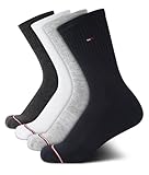 Tommy Hilfiger Damen Crew-Socken – 4er-Pack gepolsterte Crew-Socken für Laufen, Training und Freizeitkleidung (Größen 37-46)