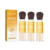 Powder Sunscreen, Mineral Sunscreen Setting Powder, Öl Kontrolle Natürliches Mattes Finish, Langlebig Leicht Atmungsaktiv, Öl Kontrolle Natürliches Mattes Finish (3Pcs)