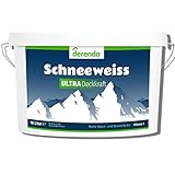 derendo Schneeweiss ultra wandfarbe weiß höchste deckkraft 10l weiße wandfarbe ausbessern wand streichen ohne tropfen Wandfarbe weiß matt für innen geruchsneutral 10 Liter