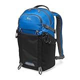 Lowepro LP37259-PWW Photo Active Outdoor-Fotorucksack (mit QuickShelf Einteiler, fasst 12“ Laptop/iPad/ 2L Trinkbeutel, für CSC von Sony, Canon, Nikon, Gimbals, Drohnen, DJI, Osmo, Mavic) blau/schwarz