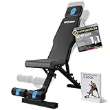 NEOLYMP Hantelbank für Zuhause bis 450 kg belastbar, klappbar & verstellbar aus Carbon-Optik Bezug mit 72 Einstellmöglichkeiten, inkl. Ebook & App-Zugang – ideal für Bankdrücken & Krafttraining