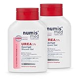 numis med Duschgel mit 5% Urea - Hautberuhigendes Duschgel für extrem trockene, zu Juckreiz neigende Haut - vegane Hautpflege ohne Silikone, Parabene & Mineralöl - Showergel 2er Pack (2x 200 ml)