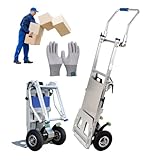 Elektrische Treppensteiger-Handkarre, 200 kg Tragkraft, faltbarer Griff, 23 cm maximale Stufenhöhe, inklusive Handschuhen für einfachen Transport