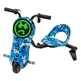 CLEADONG Kinder Drift Scooter 360 Grad, 3 Geschwindigkeiten 180W Drift Trike, LED-Beleuchtung 3 Geschwindigkeitsstufen 180Watt Motor, für Kinder ab 5 Jahren