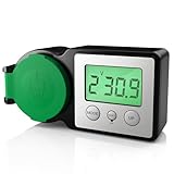 GreenSun Stromzähler für Steckdose Outdoor - Stromzähler Strommessgerät Steckdose Stromverbrauchsmesser Steckdose Energiekostenmessgerät Stromzähler Steckdose Stromzähler Energiemessgerät