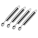 4 Stück Tomatenstielentferner, Apfelausstecher Edelstahl, Praktischer Kernausstecher Mit Aufhängeöse Für Tomaten, Kirschen, Ananas, Erdbeeren