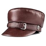 Flatcap Herren Damen Schirmmütze aus Leder Fischerhut Baseballmütze Newsboy Kappe