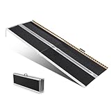 VEVOR Tragbare Rollstuhlrampe 2,44 m 363 kg Tragkraft rutschfeste Aluminium-Klappschwellenrampe Faltbare Rollstuhlrampe für Mobilitätsroller Behindertenrampe für Hausstufen Treppen Türen Bordsteine