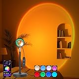 Kangtaixin Sunset Lamp - RGB Sonnenuntergang Lampe - App-Steuerung USB-Anschluss LED Projektor 180 ° Drehbares Romantisches Vision-Stimmungslicht für Fotografie, Selfie, Dopamine, Wohnzimmer Deko