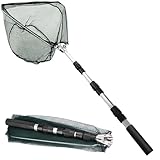 UQMIQURA Kescher Angeln, 126cm Teleskop-Kescher, Teleskop-Fischernetzkescher mit Griff, Faltbare Kescher, Outdoor Angelzubehör Angeln Kescher für Kinder Erwachsene