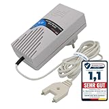 Schabus Wassermelder SHT 240 – Steckbarer 230 V-Wassersensor mit 2,8 m Gabel-Sensorleitung (verlängerbar bis 50 m), akustisch + optisch, 90 dB, Plug-and-Play