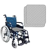 Waschbare Inkontinenz Stuhlauflage Sitzauflagen 54x56cm wasserdichte Extrem Saugfähige Stuhlunterlage mit Antirutsch-Noppen 4 Schichten für Sofa, Rollstuhl, Autositz Grau 2er Set