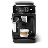 PHILIPS 2300 Series Kaffeevollautomat - 4 Getränke, Modernes Farb-Touchscreen-Display, LatteGo-Milchsystem, SilentBrew, 100% Keramikmahlwerk, AquaClean Filter. Mattschwarz (EP2330/10)