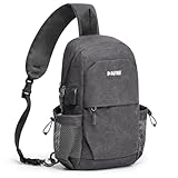 G4Free Canvas Brusttasche Herren & Schultertasche & Sling Bag & Crossbody Bag Herren Damen für Reise Wandern Radfahren