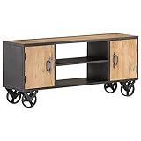 WRJENFSC TV-Schrank 110x30x49 cm Altholz Massiv Tv Unterschrank Tv Sideboard Wohnzimmer Tv Schrank Fernsehschrank für Wohnstube Flur Schlafzimmer Inneres