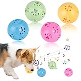 Sporgo 4 Stück Interaktives Hundespielzeug Ball: Hundeball Quietschend Unzerstörbar, Elektrisch Hundeball mit LED Licht Hundeball Hundespielzeug für Große und Kleine Hunde