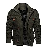 TACVASEN Herren Winterarbeitsjacke Winter Mantel Warm Fleecejacke Gefüttert Military US Jacket (XL, Armeegrün)