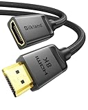 Silkland HDMI 2.1 Verlängerungskabel 2M, 10K 8K 60Hz 4K 120Hz 144Hz HDMI Verlängerung Stecker auf Buchse mit Ethernet 48Gbps UHD eARC Dynamic HDR 10+ HDCP 2.3 kompatibel mit TV Stick, HDTV