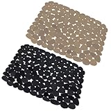 MUZHUPGUZ 2 STK Spülbeckeneinlage, PVC Spülbeckenmatte, 40x30cm Einlagen für Spülbecken Schutzmatte für Küche Bad, Kieselsteinförmige Spülbeckenschutz Abtropfmatte für Gegen Kratzer im Spülbecken