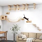 Katzen Kletterwand Set, Katzen Wandelemente, Tunnel, Brücke, Stufen, Katzenregale für den Innenbereich, Luxuriöse Katzenwände