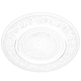 LIGIGWASH 2 Glasteller Geprägte Obstteller aus Lebensmittelechtem Glas Transparent Kompakt Dessert und Frühstücksteller für Snacks und Salate