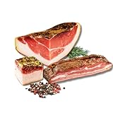 BAVAREGOLA Speck Spezialitäten Probierset - Südtiroler Speck, Pancetta und Lardo Salzspeck von Viktor Kofler im Set - herzhaftes Geschenk für Männer