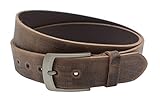 NK Belt GmbH 4cm echter brauner Büffelleder Gürtel Handgemacht Leder 80cm-145 cm (100cm Gesamtlänge 110cm)