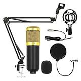 RUHEN Soundkarten-Kit Professionelle Kondensator-Mikro-Kits V8-Soundkarte Karaoke mit Mikroständer Kondensator-USB-Mikrofon Live-Streaming-Studio-Setup