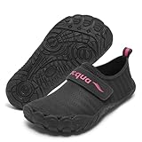 Racqua Barfußschuhe Kinder Wasserschuhe Jungen & Mädchen Schwarz/Rose31 Badeschuhe Schwimmschuhe