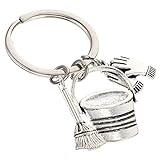 VALICLUD Besen Schlüsselanhänger Tasche hängende Dekoration danke geschenke keychain Europäisch und amerikanisch Eimer Handschuhe Schlüsselbund Mitarbeiter schmücken Zinklegierung