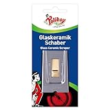 POLIBOY Glaskeramik Schaber - Ceranfeldschaber aus rostfreiem Stahl - Als Kochfeldschaber und Reinigungsschaber - 1 Schaber - Made in Germany