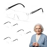 Nhgkju 4 Stück Lupenbrille Set, Vergrößerungsbrille mit 300% 500% 800% 1000% & Anti-Blaulicht, Ideal für Lesen, Nähen, Detailarbeit und Fernarbeit