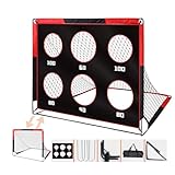 2 in 1 Kinder-Fußballtor, Pop-up-Fußballnetz mit Zieltor, 4 U-förmige Stahlpfähle und Tragetasche, Fußballtor für Jungen Outdoor-Garten Training Geschenke (150 * 120cm)