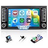 4G+64G CAMECHO Android 13 Autoradio für VW Touareg Transporter Ts Multivan 2004-2011 mit Navi Wireless Carplay Android Auto,Doppel Din Autoradio mit 7 Zoll Bildschirm Bluetooth5.0 RDS/FM