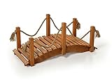 Gartenbrücke Holzsteg Teichbrücke Holzbrücke Zierbrücke mit Geländer 100cmX45cm, 123