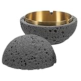 FUTUREORYY Aschenbecher Mülleimer Abfallbehälter Für Die Küche Raucherbehälter Abfalleimer Aus Eisen Arbeitsplatte Mülldose Mülltonnen Im Freien Küchenabfallbehälter Zement Dunkelgrau