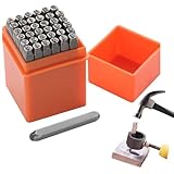 Mailfull 37 Stück Schlagzahlen Set 3mm Schlagbuchstaben Buchstaben Alphabet Prägestempel Stahlwerkzeug für DIY Schnitzprägungen auf Metall Holz Leder
