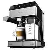 Cecotec Halbautomatische Espressomaschine Power Instant-ccino 20 Touch Serie Nera. 1350 W, 20 Bar Druck, 500 ml Milchtank, Touch-Steuerung, 1,4 Liter Wassertank, Edelstahl-Finish