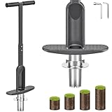 Dolibest Blumenzwiebel Pflanzwerkzeug, 90cm Zwiebelpflanzer Tulpen Narzissen Rasenlocher Ausstecher 7.6-15cm Tiefe Einpflanzhilfe Scharfe Verzahnung mit Automatischer Entleerung für Verdichtete Erde