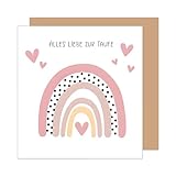 Edition Seidel Premium quadratische Glückwunschkarte zur Taufe mit Umschlag. Taufkarte Grußkarte Karte Regenbogen Taufkind Junge Mädchen Kinder (ETQ112 SW025)