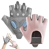 eurNhrN Handschuhe Fitnessstudio-Handschuhe Frauen Nicht-Slip-Silikon-Halbfinger-Gewichtshebe Handschuhe Schockdes atmungsaktive Fitnesshandschuhe zum Training, Bewegung, Radfahren m